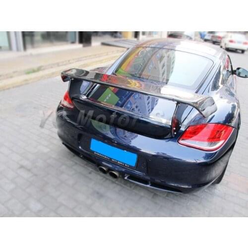 Car Accessories Carbon Fiber TA Style Trunk Spoiler with FRP Base Fit For 2006-2012 987 Cayman & Boxster Rear Wing