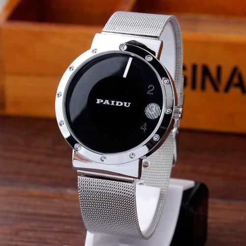 Hot Sale Watch Simple Black/White New Designer Dial Metal Iron Mesh Mens Women Girls Ladies Fashion Quartz Wrist Watches Gift