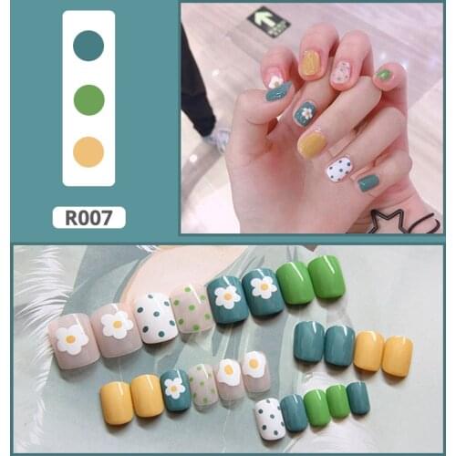 Colorful False Nails 24Pcs/Set Fake Nail Stickers Full Cover Nail Art Charming Finger Press On Nails Coffin