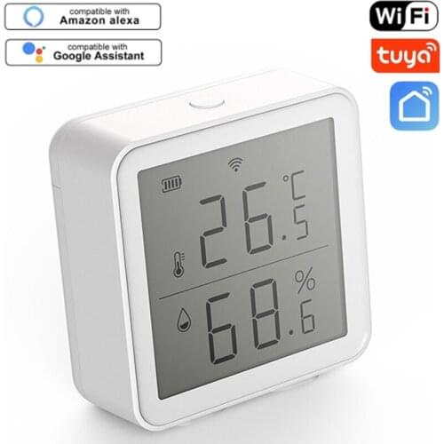 4pcs Tuya WIFI Temperature And Humidity Sensor Indoor Hygrometer Thermometer With LCD Display Support Alexa Google Assistant