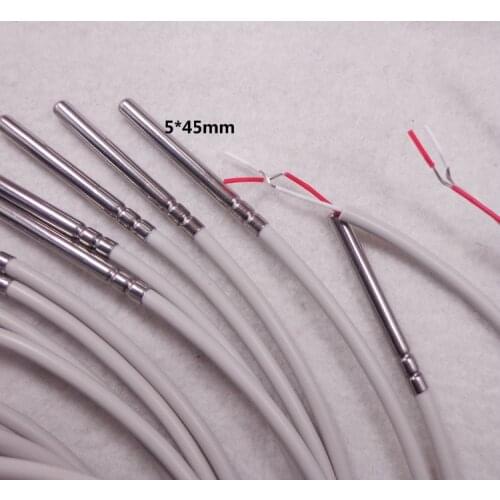 1 meters NTC50K Temperature Sensor 2 Wire with PVC Coated Probe 45mm*5mm Length*Dia. 0-95 centigrade iSentrol Electronics