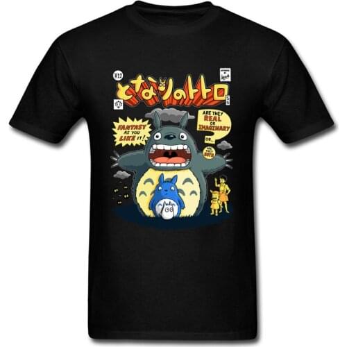 Funny Design Anime T Shirts For Student 100% Cotton Spring Summer Tees Mens Fashion Comic Tshirt Totoro PC Game Tops T-Shirt
