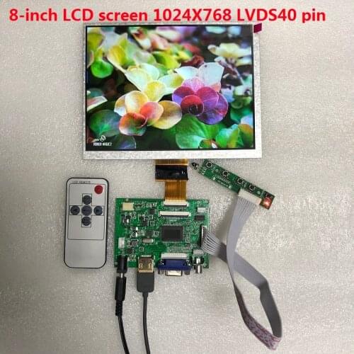 8-inch IPS 1024*768 LCD panel + LCD driver board 8-inch LCD display module DYI kit for Raspberry Pi 3B 2 car LCD module