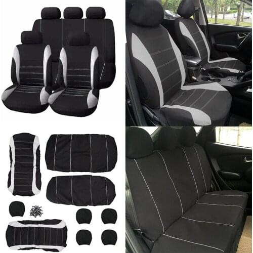 JX-LCLYL 9pcs 5Seats Car High Quality Durable Car Seat Cover Front Rear Headrest Set