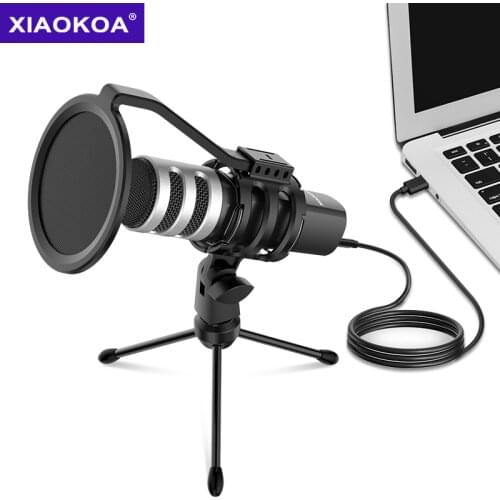 XIAOKOA recording Condenser Microphone mobile phone microphone 3.5mm Jack microfone for Computer PC Karaoke mic for phone