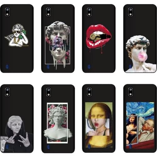 QAQsam Soft TPU Silicone For ZTE Blade A7 2019 Case Back Cover Cartoon Statue Abstract Art Painted Cases