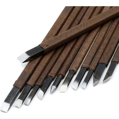 TRANVON Stone Carving Tool Kits Manganese Steel Hand Engraving Knife Carving Chisels Kits