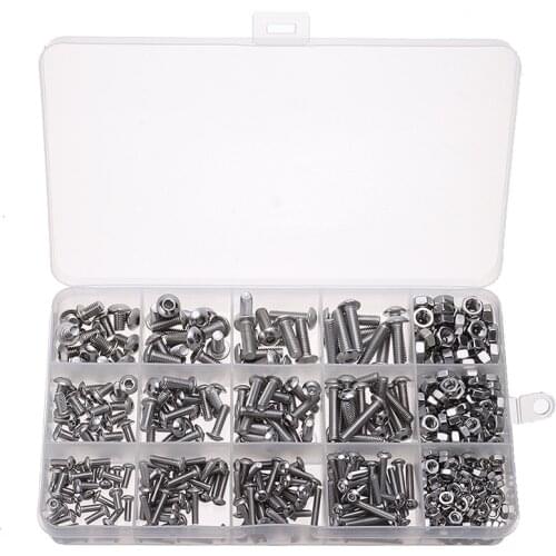 500pcs Hex Socket Head Cap Screw Set M3 M4 M5 Stainless Steel Button Head Hex Socket Cap Screws Assortment Kit