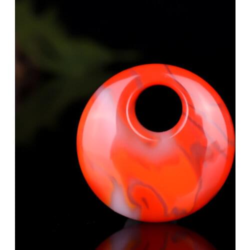 Natural Colorful Jade Hand-carved Red Heart-shaped Donut Jade Pendant Fashion Boutique Jewelry Men and Women Necklace