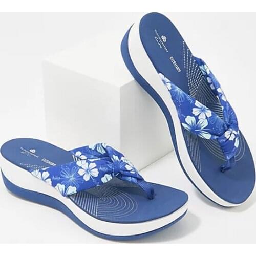 Newly Printed Thong Arch Support Sandals Womens Summer Beach Flip Flop Ani Slip Sole