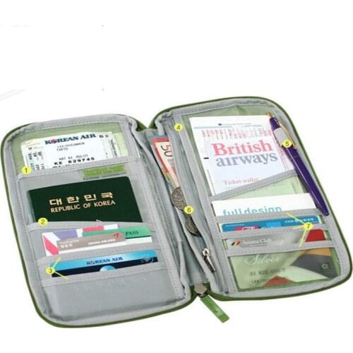 Folder Document Bag Multifunctional Long Paragraph Ticket Holder Printing Card Package Travel Passport File Package Zipper