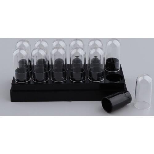 MagiDeal 12 Cavities 3D PP Plastic Lipstick Sample Tubes Mold w/ Clear Cap