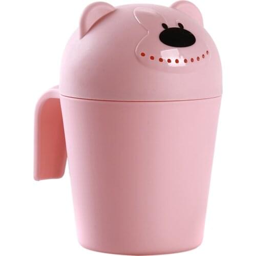 Infant Baby Bath Caps Toddler Baby Shampoo Cup Cartoon Baby Bear Bathing Cup Newborn Bathing Bailer Shower Spoons Kids Bath Tool