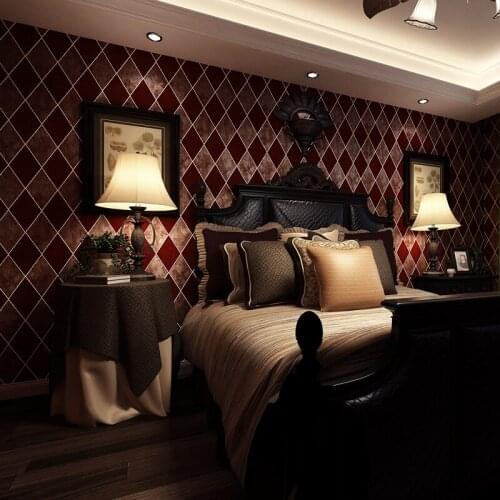 Modern Simple Non-Woven Wallpaper Stereo 3D Diamond Plaid Bedroom Living Room Sofa TV Background Wall Wallpaper