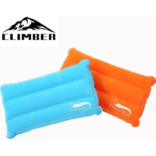 New Store 1pc Camping Air Inflatable Pillow Portable Folding Double Sided Flocking Outdoor Travel Pillow, Foldable Small Space