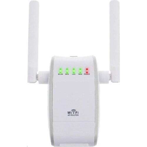 Hot 2.4GHz WiFi Dual Repeater Wireless 300Mbps Extender WPS Encryption Wi Fi Router External Antenna Booster Signal Amplifier
