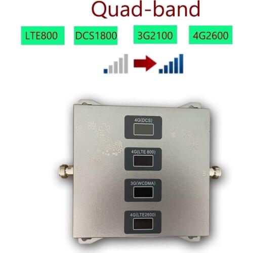 Cellular Amplifier LTE B20 800/1800/2100/2600mhz Four-Band 4g signal booster 2g 3g 4g DCS WCDMA LTE GSM Mobile Signal Repeater