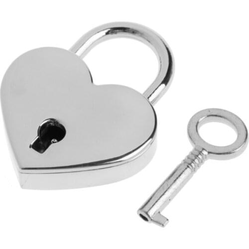 Heart Shape Vintage Old Antique Style Mini Archaize Padlocks Key Lock With key Q0KA