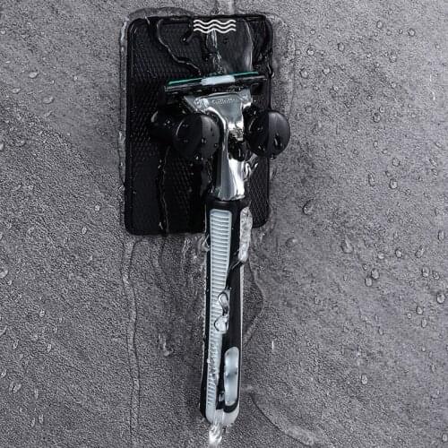 Waterproof Razor Holder Wall-mounted Shaver Rack Multifunctional Razor Hanger Shelf Shaver Organizer For Man Bathroom Supplies