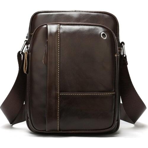 High Quality Mens Shoulder Bag For Men Oil Leather Small Tote Bag Mens Genuine Leather Crossbody/males Bags For Men Handbag