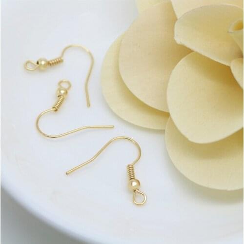 50pcs Women Copper Earring Components Earring Findings DIY Twist Earring Hooks 18mm Ear Hooks For Jewelry