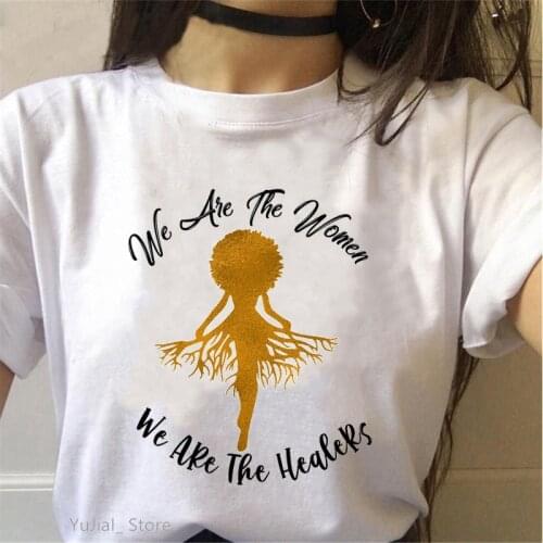 Afro Roots Black Queen Graphic Print Tshirt Women Clothes 2021 Melanin Poppin T Shirt Femme Harajuku Shirt Summer T-Shirt