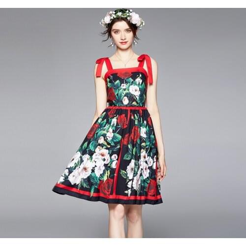 Women Dresses A-LINE Mid-Calf Square Collar Vintage Party Women Dresses Printing Office Lady Elegant Night 2021 New Women Dress