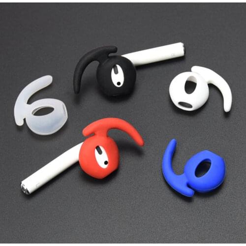 1Pair Durable Silicone Cover Earbuds In-ear Hook Earphone Cover Case Anti-slip Headphones for AirPods Earphone Accessories