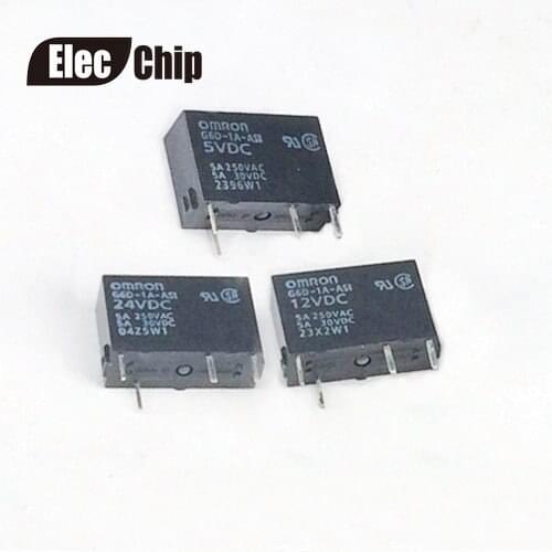 5PCS Power relays G6D-1A-ASI-5VDC G6D-1A-ASI-12VDC G6D-1A-ASI-24VDC 5A relays