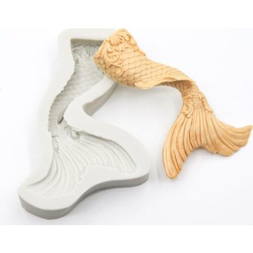 1PCS Small Size Fish Tail Shape Fondant Cake Decoration Silicone Mold Chocolate Candy Silicone Tool DIY Baking Tools