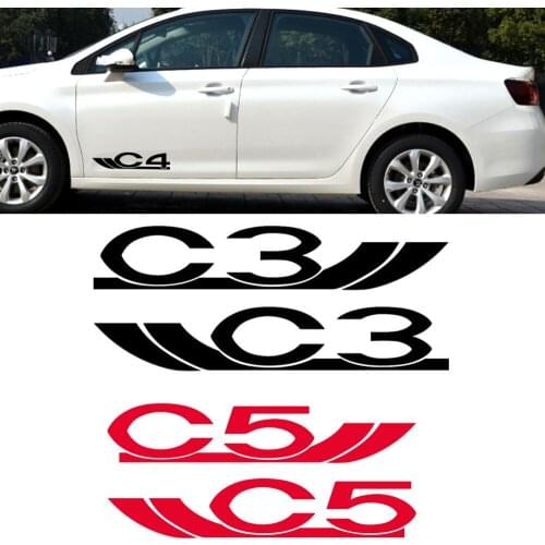 2pcs Side Door Decals Stickers For Citroen C4 C1 C5 C3 C6 C-ELYSEE VTS Auto Car Styling tu-8755