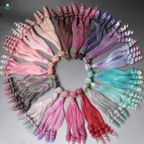 25cm*100CM Color gradient screw hair for 1/3 1/4 1/6 BJD/SD doll wigs DIY accessories