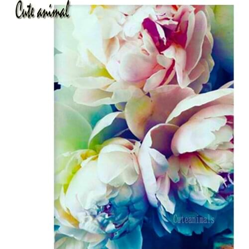 5D Diamond painting Diamond embroidery Pink peony flower cross stitch kit Full Square round Drill diamond mosaic decoration new