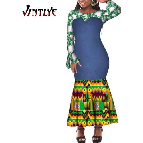 African dresses for women dashiki Dresses Traditional African Sleeveless Flounced Dress For Women Custom Skirt Suit modelWY6317