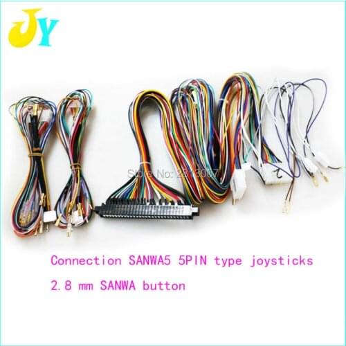 Arcade PCB arcade cabinet parts use for Sanwa joystick push button for Jamma wire Harness 28pin jamma loom 5 6 button