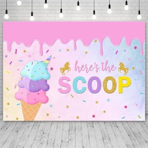 Avezano Photography Backdrops Ice Cream Boy Or Girl Party Decoration Poster Photo Banners Background For Photo Studio Photocall