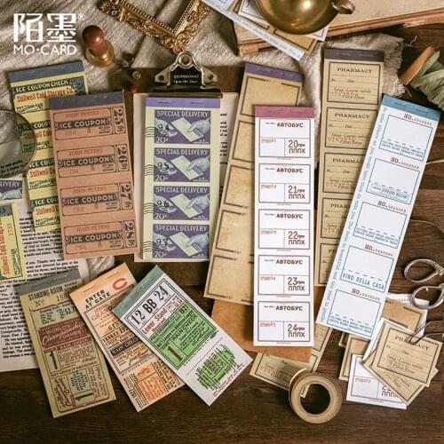 30 Sheets Retro Antique Bill Series Memo Pad Message Notes Decorative Vintage Notepad Note Paper Memo Stationery Office Supplies