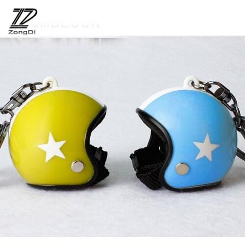 ZD 1Pcs Car styling Key Chain Motorcycle Safety Helmet Bike For Renault Megane 2 3 Duster VW Touran Passat B6 Golf 7 T5 T4 Fiat