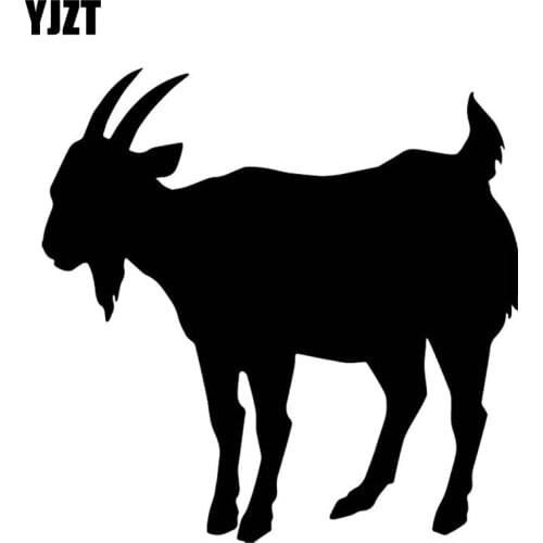YJZT 16.2CM*16.2CM Goat Decorate Pattern Car Sticker Car Door Accessories Vinyl Decal Black/Silver C4-2055