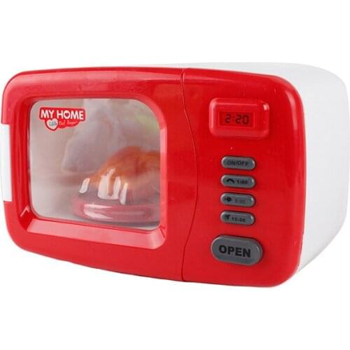 Electronic Mini Microwave Oven Simulated Mini Home Appliances Toys Electric Pretend Play Toy Girl Gifts Kitchen Play Toys