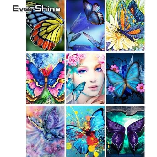 Evershine Diamond Painting Full Square Butterfly Diamond Embroidery Animals Rhinestone Picture Diamond Mosaic Painting Crystal