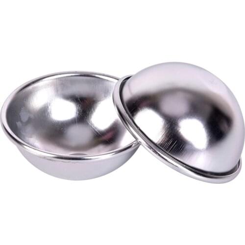 6pcs/pack 4.8/5.7/6.6cm Cake Mold 3D Bath Bomb Aluminum Alloy Ball Sphere Bath Bomb Mold Cake Baking Pastry Mould