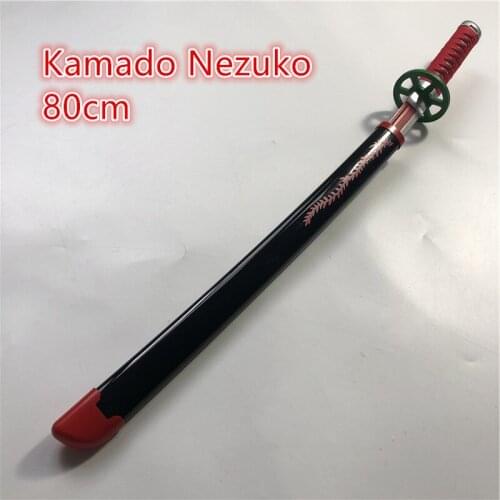 Kimetsu no Yaiba Sword Weapon Demon Slayer Kamado Nezuko Cosplay Sword 1:1 Anime Ninja Knife wood toy 80cm