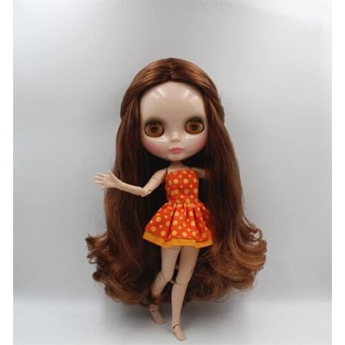 Blygirl Blyth doll Deep copper hair nude doll 30cm joint body 19 joint DIY doll can change makeup