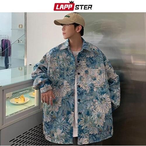 LAPPSTER Men Harajuku Oversized Vintage Bomber Jacket 2021 Mens Tie Dye Korean Fashion Jackets Male Y2k Streetwear Windbreaker
