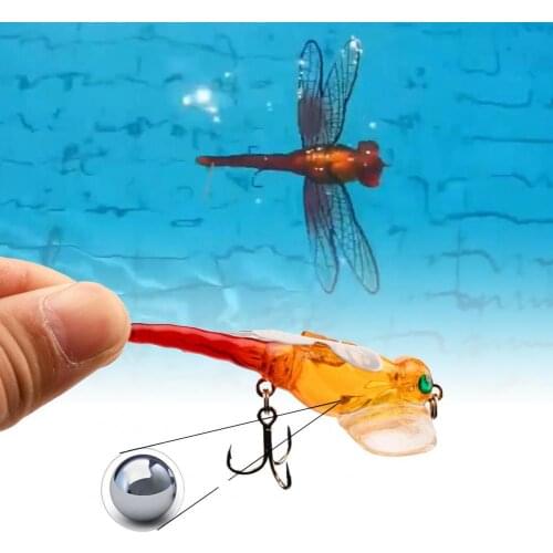60%HOT7.5cm/6.2g Dragonfly Artificial Fishing Lure Water Surface Fly Crawling Bionic Bait for Angling