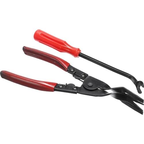Mayitr 2Pcs/set Car Interior Door Panel Trim Clip Removal Plier Upholstery Remover Pry Bar Pliers Tools