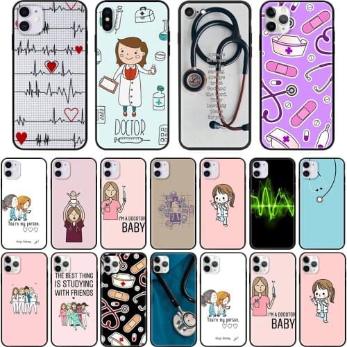 TPU Soft Phone Case for iPhone 12 Mini 11 Pro Max 7 8 XR X XS MAX 6 6S 7 8 Plus SE 2020 Shell Capa Nurse Medical Medicine Cover