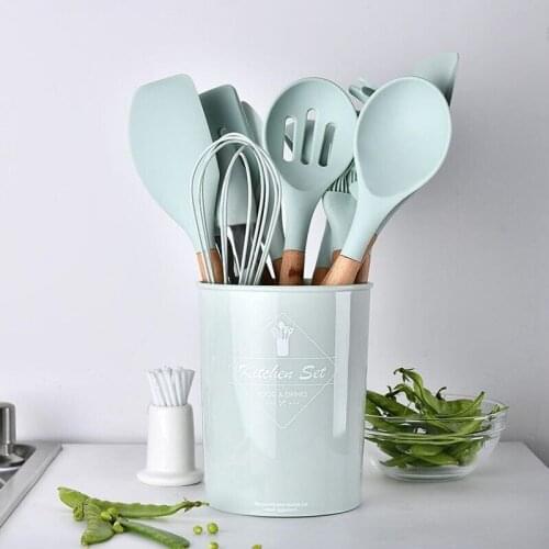 12PCS/pack Silicone Kitchenware Cooking Utensils Set Heat Resistant Kitchen Non-Stick Cooking Utensils Baking Tools Sets