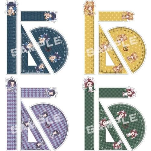 Set Rulers Anime Kochou Shinobu Kawaii Office School Sustationery Kamado Tanjirou Drafting Supplies Stationary Demon Slayer